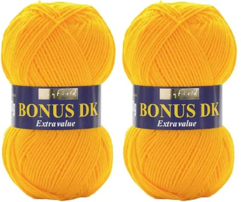 Hayfield Bonus DK Double Knitting, Sunflower (978), 100g by Sirdar (Pack of 2)