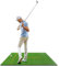 LIFEZEAL Golf Übungsmatte, Abschlagmatte Golf mit 6 Abschlagpositionen, Outdoor Sports Golf Training Rasenmatte mit 2 Golf-Tees & 90cm Richtungsstöcken, Golf Trainingshilfen (152 x 92 x 2 cm)