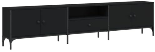 vidaXL TV-Schrank mit Schublade Schwarz 200x25x44 cm Holzwerkstoff