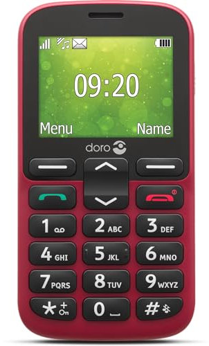 Doro 1380 Unlocked 2G Network ONLY Dual SIM Mobile Phone for Seniors with 2.4 Display, Camera and Assistance Button [UK and Irish Version] (Red) (Renewed)