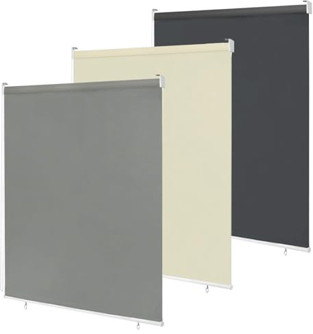 MAYTIIMO Tenda a rullo per esterni, verticale, 100 x 240 cm, protezione solare, per esterni, funzione termica, per finestre, balcone, grigio