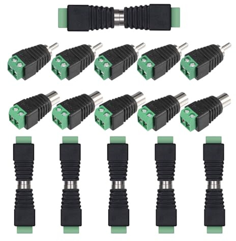 senvenelec 22 kit di connettori RCA, presa RCA e connettore, connettore a vite AV, adattatore audio/video, 11 paia.