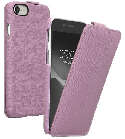 kalibri Custodia a Flip Ultra Slim Custodia compatibile con Apple iPhone SE (2020/2022) / 8/7 - Pelle Custodia protettiva Case in malva pastello