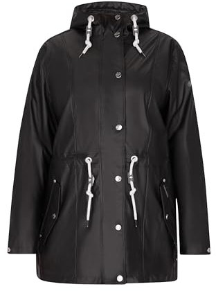 Schmuddelwedda Damen Curvy Regenmantel, Schwarz, 50/52