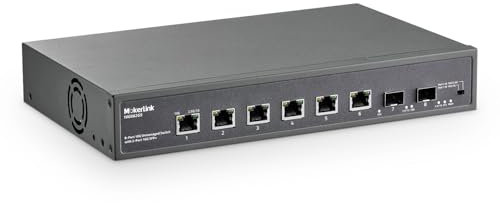 MokerLink Switch Ethernet a 8 porte 10 Gbps con slot SFP+ 2 x 10 G, 6 porte 10 G RJ45, supporto 10 G/5 G/2,5 G/1000 M/100 m, larghezza di banda 160 Gbps non gestito Plug and Play Desktop|RackMount