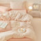 Sedefen Housse de Couette 240x260 cm cœur Rose Ado Adultes Parure de Lit 2 Personnes avec Fermeture Éclair Filles Housse Couette en Microfibre avec 2 Taies d'oreiller 65x65 cm