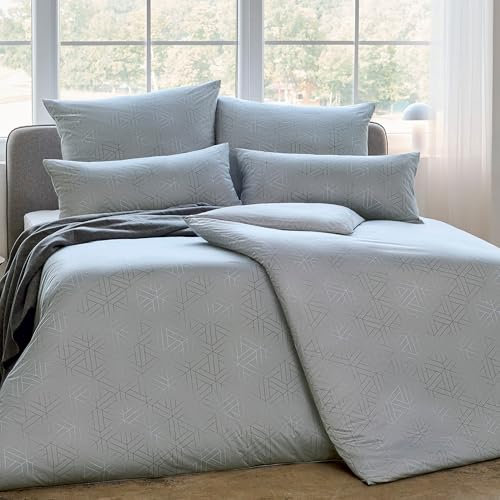 ESTELLA Mako Interlock Jersey Bettwäsche Pippa | 100% Baumwolle | trocknerfest und bügelfrei | 155x220 cm + 80x80 cm | Farbe: 810 - Grau