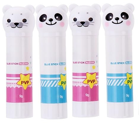 Stick di colla 4 pezzi carino cartone animato plastica colla stick per bambini 9 grammi forte tenuta gluesticks cancelleria per bambini per ufficio scuola forniture attrezzature per ufficio