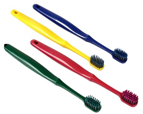 FRCOLOR 4 Stück-pack Zahnbürsten mit Breitem Bürstenkopf Kunststoff Tiefe Reinigung für Unterwegs