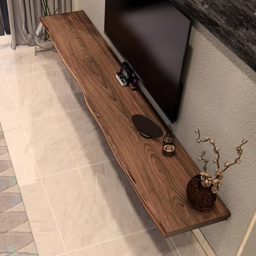 CUXAHO TV Lowboard TV Board hängend,Vintage TV-Schrank zur Wandmontage,Retro Fernsehtisch für Fernseher Fernsehtisch Lowboard Fernsehschrank(Brown,120x25cm)