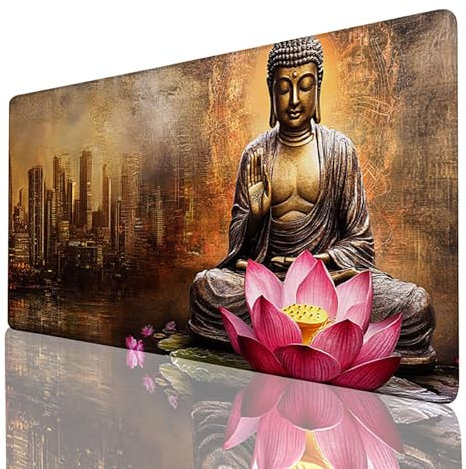 Grey Mouse Mat Gaming Mouse Pad 140x 60 x 0.3 CM, Extended Waterproof Mousepad, Non- Slip Rubber Base Desk Mat Large Mouse Pad Large Mouse Mat, Keyboard Mat for Office & Home PC Laptop Zen 8C- G- 4