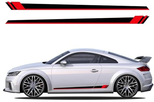 2Pcs Auto Tür Seite Vinyl Aufkleber, für Audi TT RS A3 A4 B8 8P 8V A6 C7 A5 Q5 B7 B6 Auto Dekoration Aufkleber Auto Außenzubehör
