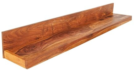 Licht-Erlebnisse Wandregal Holz massiv Sheesham 110 cm breit für Pflanzen Deko Bilder Modern Schweberegal Regal Wand Brett Wohnzimmer Esszimmer