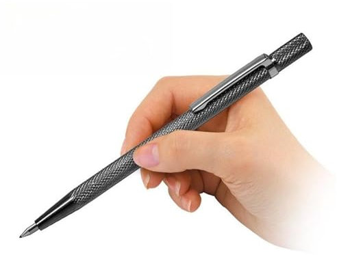 sifteng Portable Ceramic Pointed Tile Cutter Pen, Metal Plate Glass Marker Lettering Hard-Pointed Pen-Shaped Stylus (Black)