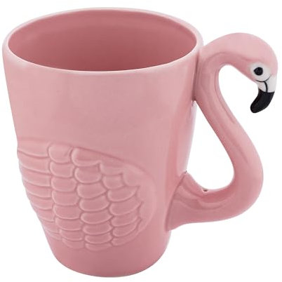Biiange Taza de café de flamencos, tazas de flamencos, taza de café de cerámica para té, jugo, leche y agua (rosa)