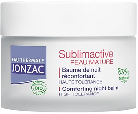 Eau Thermale Jonzac | Baume de Nuit Réconfortant - Sublimactive Peau Mature BIO | Densité – Fermeté | Haute tolérance | Peau mature | 99% d’origine naturelle | 50 ml