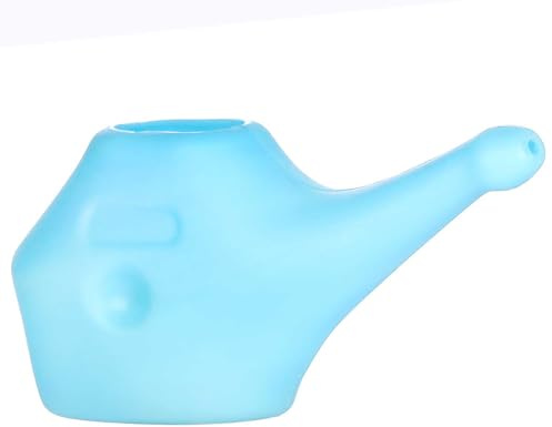 Traveller's Pot Neti en Plastique pour Nettoyage Nasal - Bleu Ciel - Comprend 5 Sachets de Sel Neti et Brosse de Nettoyage - Kit de Rinçage Sinus