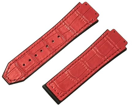 ROUHO 26 x 19mm Verstellbar Leder Uhrenarmband Faltschließe Kautschuk Uhrband für HUBLOT Big Bang