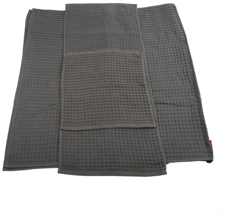 Yhenlovtt Towels Soft 100 Cotton Bath Towel Waffle Weave 3-teiliges saugfähiges Plus Set Handtuch dunkelgrau