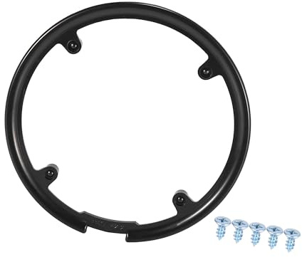 Gyrodymix Kettenradabdeckung Schwarz 1 Stück Für Fahrrad Kunststoff | 42T, 4 Löcher, 10cm Teilung, 1.3x18.5cm, 3mm Lochdurchmesser, Für Kurbelgarnitur, 5 Schrauben Inklusive