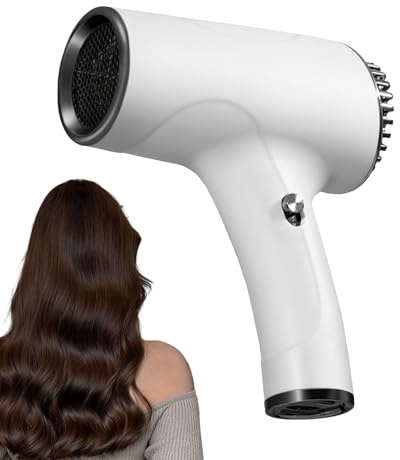 Secador de pelo inalámbrico recargable de 500 W con enchufe de alimentación | Secador de pelo portátil recargable silencioso de 2 velocidades para cualquier persona en casa en el dormitorio y en viajes