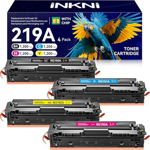 219A Mit Chip Kompatible für HP 219A Toner Set MFP 3302FDWG Toner W2190A | INKNI 219A Kompatible für HP Color LaserJet Pro MFP 3302FDWG 3302FDW 3302SDW 3302SDWG 3302SDWG 3302FDN 3302FDNG 3202DN 3202DW