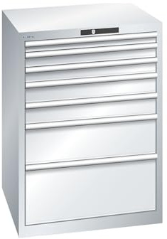 kaiserkraft | ESD-Schubladenschrank | BxTxH 717 x 725 x 1000 mm | 7 Schubladen | Traglast 75 kg | lichtgrau