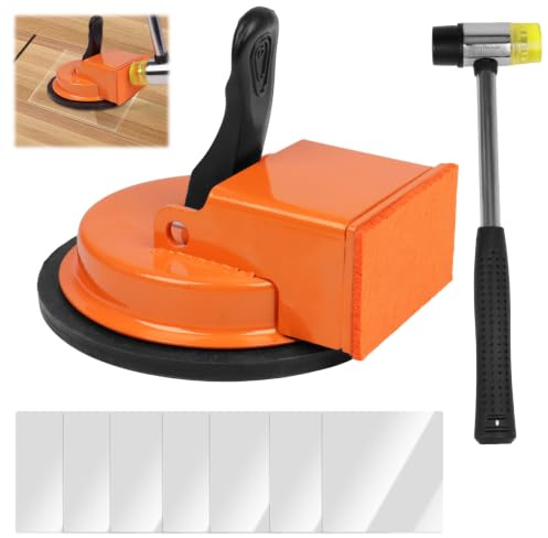 LOMGDOVC Vinyl Laying Set, Laminate Installation Set, Laminate Repair Kit, Vinyl Repair Kit, Vinyl Floor Repair Kit, Set with Rubber Hammer, Suction Cup, 7 Adhesive Pads