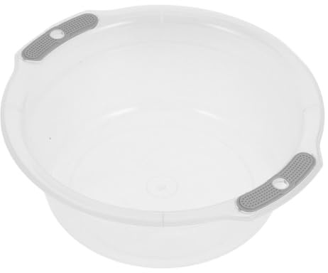 Alipis Lavabo Redondo de Plástico Pp Transparente para Lavar Verduras y Ropa, Gran Capacidad, Portátil y Fácil de Limpiar, Adecuado para Cocina y Uso Doméstico