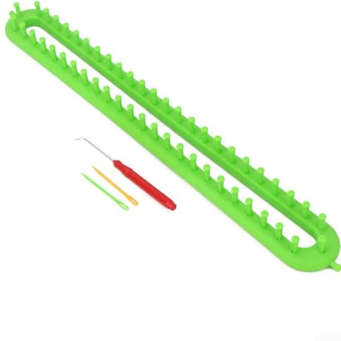 Strickrahmen-Set für Bastler mit quadratischen 26 cm, 36 cm, 47 cm und runden 14 cm, 19 cm, 24 cm, 29 cm, Größen für Schals, Hüte und mehr (47 cm)