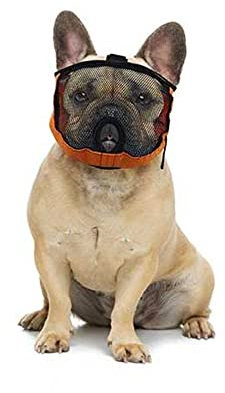 Brachycephalic Maulkorb für Hunde mit abgeflachter Schnauze: Englische Bulldogge, Französische Bulldogge, Pekingese, Shih-Tzu, Mops, auch für Katzen geeignet. (XS Kopfumfang: 32-44cm)