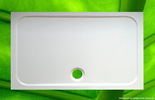 Plato de ducha de 120 x 70 cm + soporte para bañera + desagüe – Platos de ducha económicos – Plato de ducha 120 x 70 x 2,5 cm