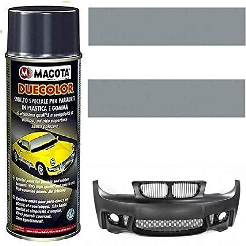 MACOTA TRS DUECOLOR Grigio Chiaro Opaco Spray Vernice Smalto Acrilico Speciale COLORA PARAURTI Fasce Laterali Auto Tuning RINNOVA PLASTICA Gomma Professionale 400 ML