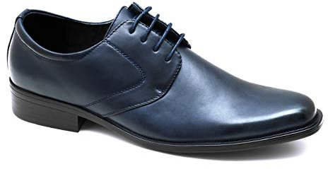 Scarpe Uomo Class Eleganti Vernice Calzature Business Cerimonia (42, Blu)