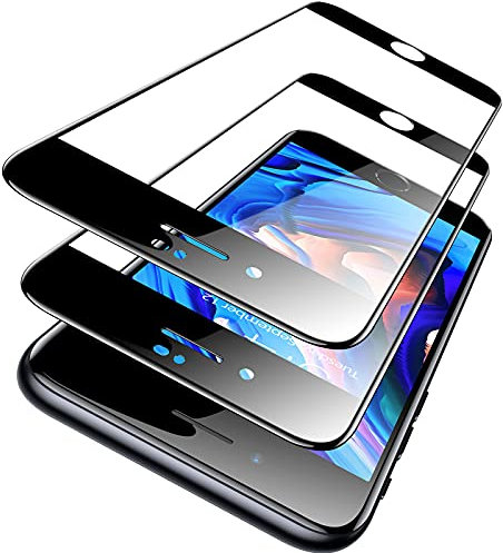 TORRAS für iPhone SE 2020 für Panzerglas Full Screen [2024 Upgrade] [Unzerbrechlicher TOP Schutz] nach Militätstandard aus DE iPhone SE 2022 für Panzerglas Glas mit Profi-Positionierhilfe, 2 Stück