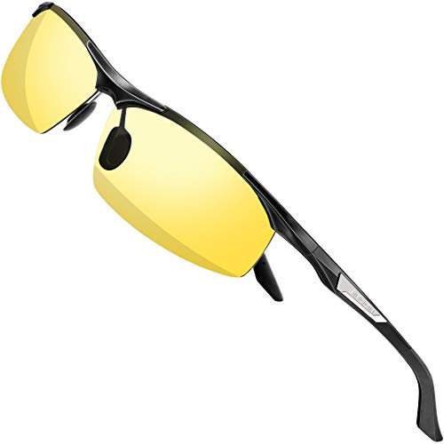 SIPLION Herren nachtsichtbrille Treiber Glasses Al-Mg Metallrahme Ultra leicht 8729 Nachtbrillen