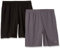 Amazon Essentials Herren Weit geschnittene Performance-Funktionsshorts (erhältlich in Big & Tall), 2er-Pack, Kohlegrau/Schwarz, M