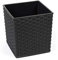 MultiProject Quadrat Blumentopf Rattan Optik aus Kunststoff 4 Größen 5 Farben (25 cm x 25 cm/Höhe 26 cm, Schwarz)