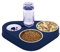 Double Gamelle Chat Surélevée,Bol pour Chat 3 en 1 en Acier Inoxydable Anti-Vomissements, Bol pour Animaux d'eau Automatique,Disponible pour Les Chats et Les Chiots (Bleu)