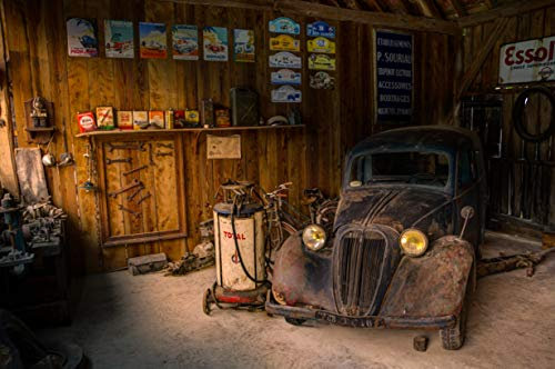 Papier Peint Photo INTISSÉ-VOITURE-500x280 cm-(2740AE)-Retro Auto Moto Voitures Route 66 Vintage Car Colle Inclus Mural Décor Motif Poster Géant Stickers Muraux Optique Moderne Fond Effet XXL