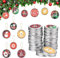 Haooryx 48 Stk. Weihnachts-Deko-Etiketten Mason-Glasabdeckungs-Etiketten Self-klebend Mason-Glasabdeckungen Baumschmuck Weihnachtliche Party Baumschmuck Deko Metall-Flaschen-Abdeckung Weihnachtsbaum
