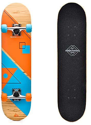meteor Holz Skateboard Kinder - Mini Cruiser Kickboard - Skateboard Rollen Board Old School Holz Deck Retro Skateboard Jungen - Kinder Mini-Board