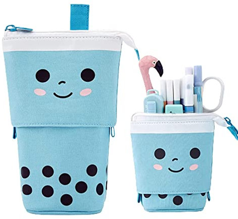 Gienxias Niedliches Federmäppchen, selbststehend, Teleskop-Federmäppchen, Schreibwaren, Büro, Tasche, Organizer, Schultasche, Pop-Up-Kosmetiktasche, Make-up-Tasche für Frauen, Studierende, Erwachsene