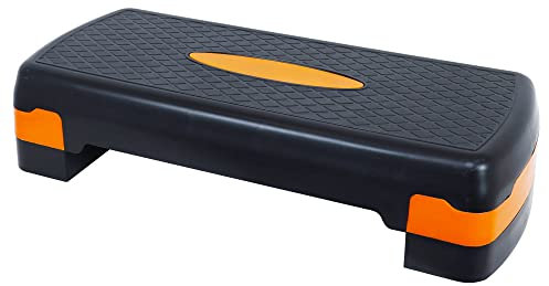 Fitvids Aerobic-Stepper, Step-Plattform-Trainer, verstellbar, 68 cm, Schwarz/Orange