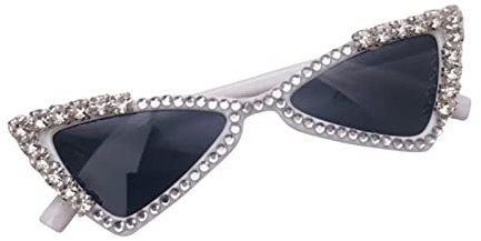 XKUN Sonnenbrille 5 Farben Kinder Jungen Mädchen Sonnenbrille Solide Farbe Diamant Outdoor Casual Gläsern-White