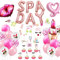 JOYMEMO Ensemble de décorations de jour de spa - Bannière de jour de spa, accessoires de cabine photo, décorations de gâteau, ballons à lèvres pour fournitures de fête de salon de maquillage