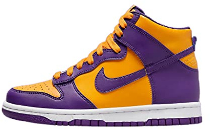 Nike Big Kid's Dunk Hi White/Midnight Navy (DH9751 100), Gelb/Violett, 5.5 Big Kid