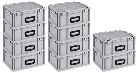 PROREGAL SuperSparSet 10x Eurobox NextGen Portable | HxBxT 18,5x30x40cm |16 Liter | Eurobehälter, Transportbox, Transportbehälter, Stapelbehälter