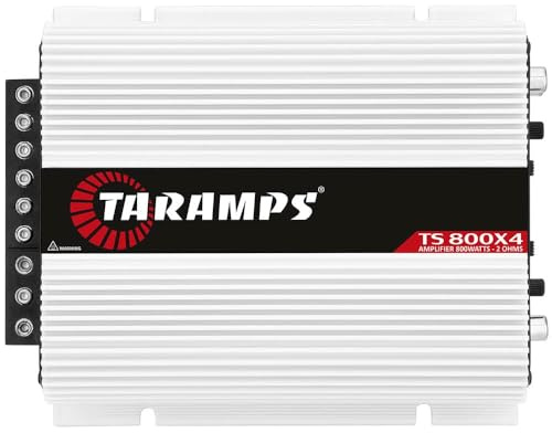 Taramps TS 800x4 Car Audio Multichannel Amplifier 800 Watts Rms 2 Ohms 4 Channel 2 Bridged Channel Full Range Crossover, RCA/High Level Input, Class D