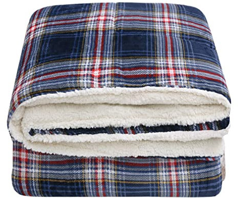 emmevi Coperta Plaid Sherpa Doppio Strato Morbida Matrimoniale Pile Vellutato Mod. TRAPUNTA AGNELLATA (F)